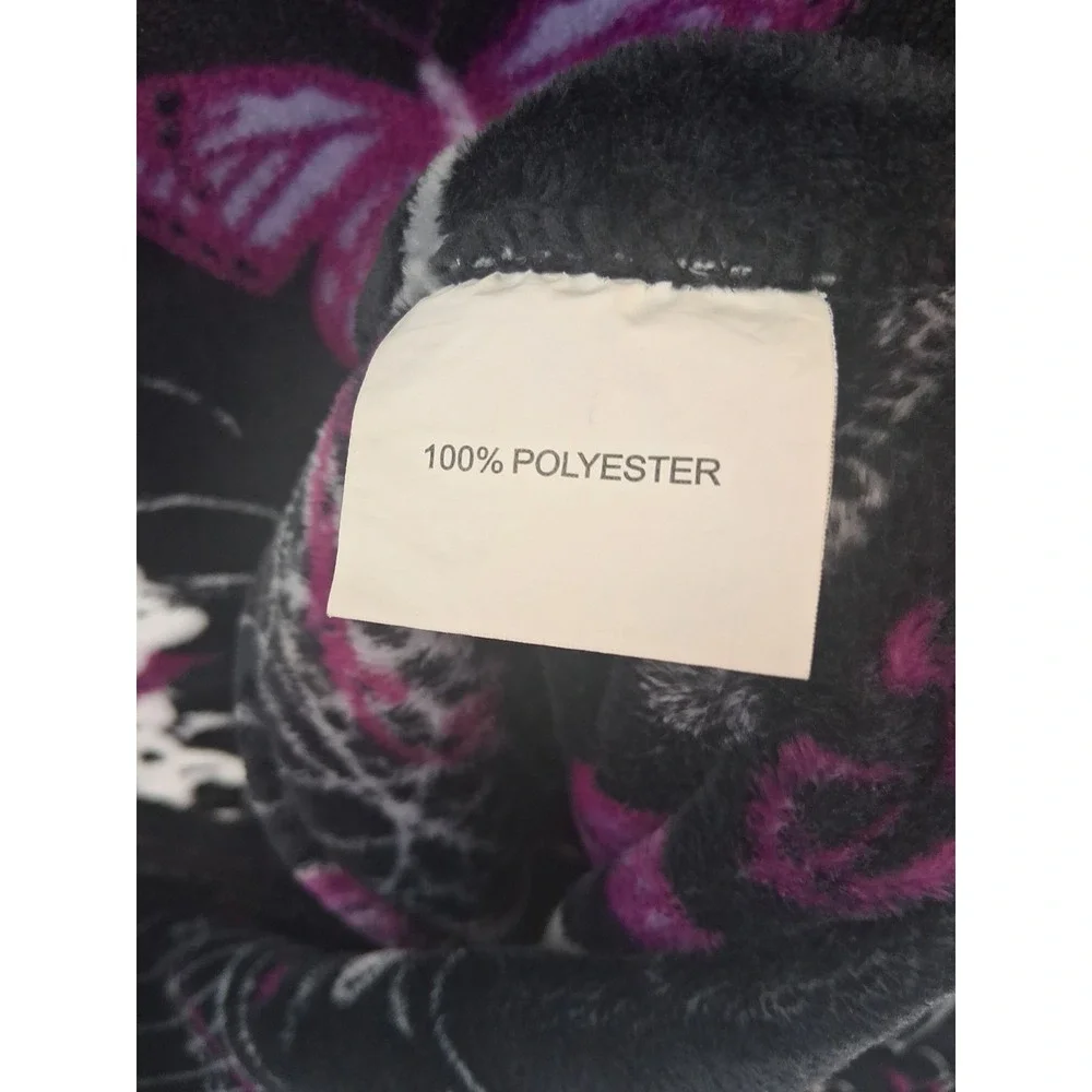 Witch Spells Halloween Throw Blanket Fleece Spooky Moon Purple Black 48